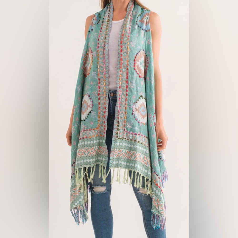 Raj Multicolor Patterned Rosie Thick Stitch Vest - NWT - OS